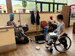 Lainey at D4D with a recipient.