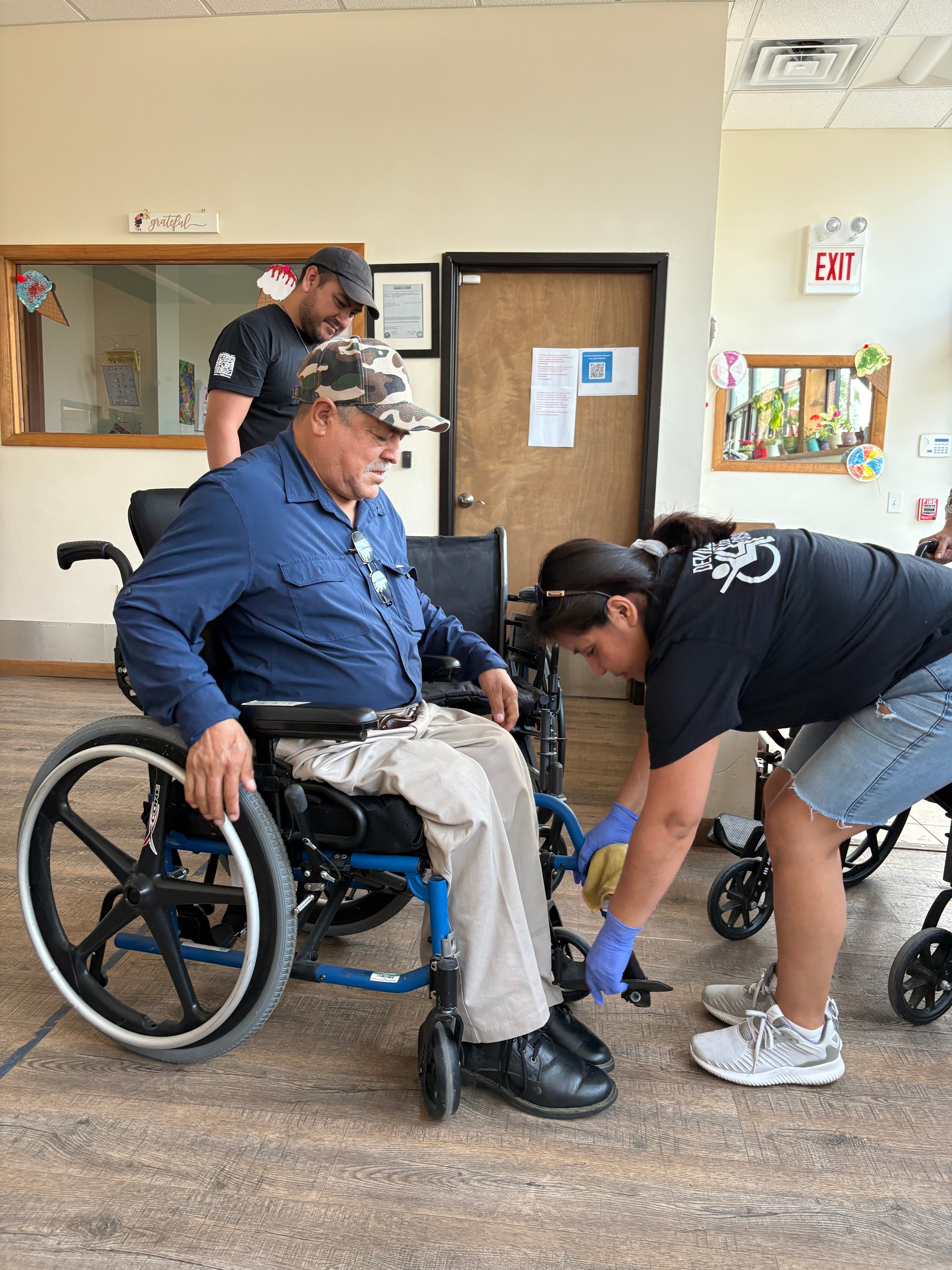 Samuel Getting Fit in His New Chair