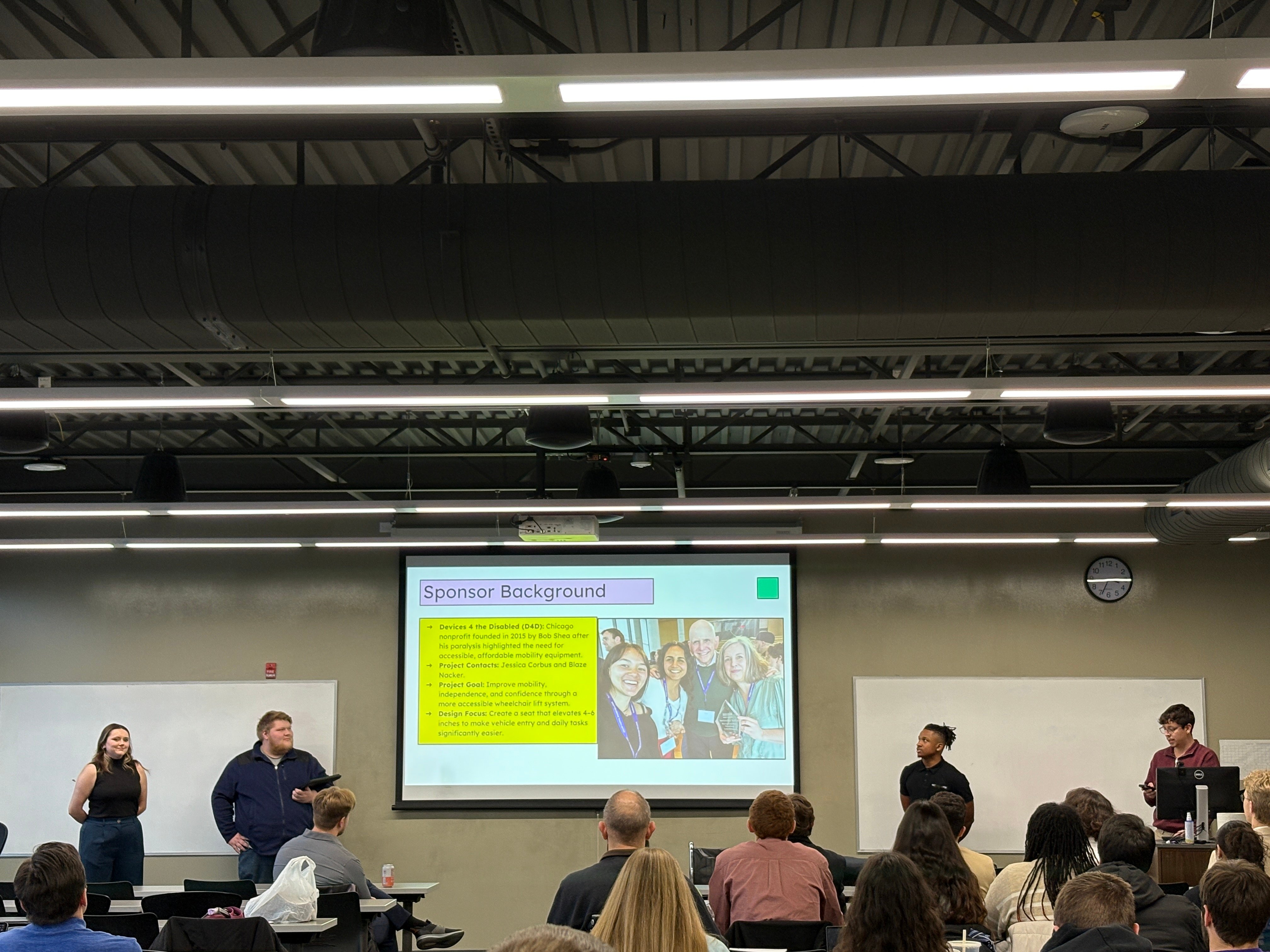 ONU engineering student team presents to their peers, faculty, and community partner