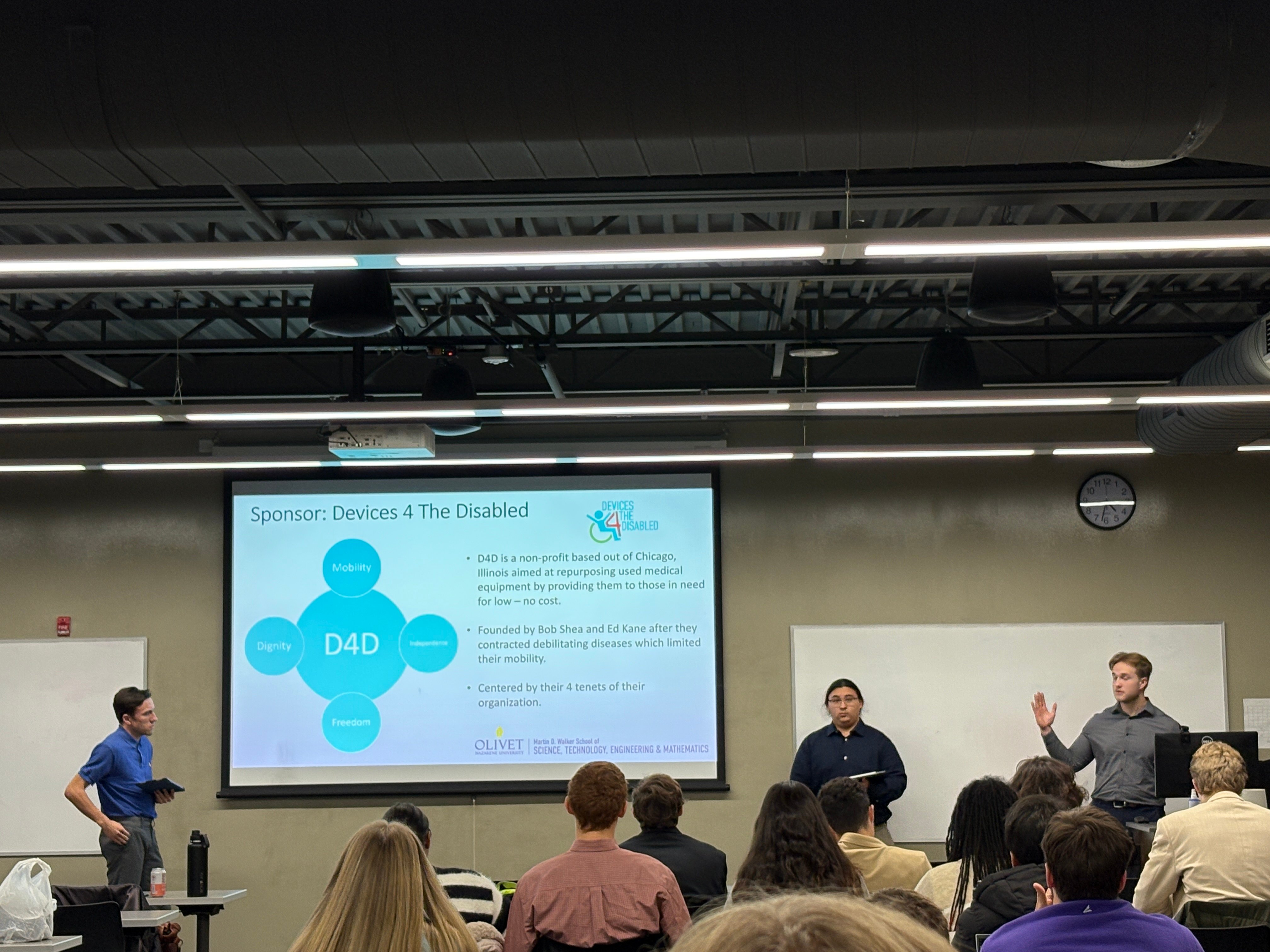 ONU engineering student team presents to their peers, faculty, and community partner